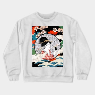 Smartphone new life Japanese traditional woman Crewneck Sweatshirt